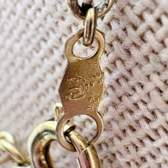 1/20 12k Gold Triangle Link Chain Necklace Spring Ring Clasp Size 22.5" Length - Picture 4 of 10